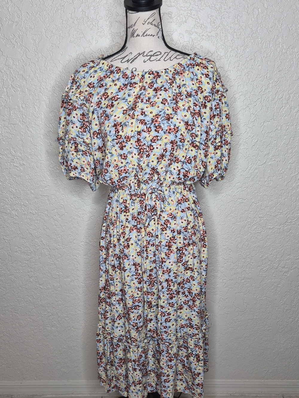 TheGet Multicolored Floral Blouson Dress Size XXL